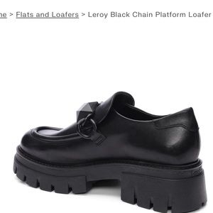 ASH black chain platform loafer